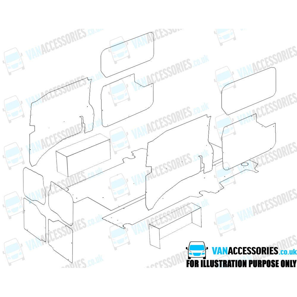 Wisadeck Floor, Wheelboxes with Plastic Sides and Door Panels