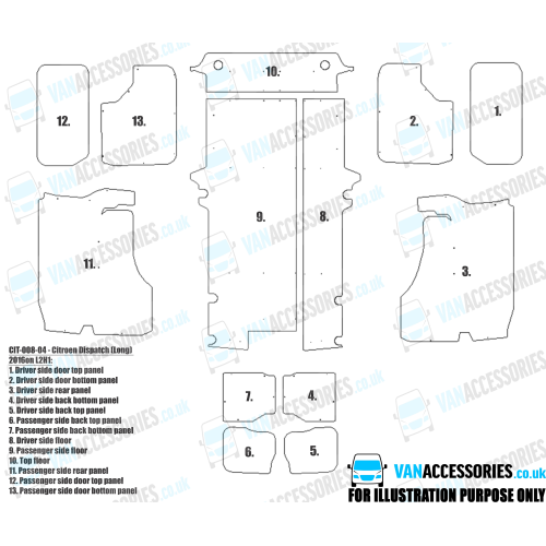 Wisadeck Floor, Wheelboxes with Plastic Sides and Door Panels