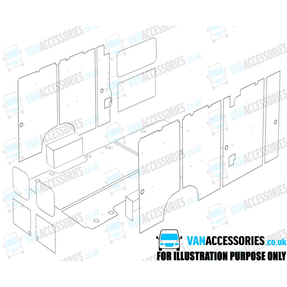 Wisadeck Floor, Wheelboxes with Plastic Sides and Door Panels