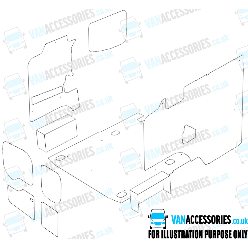 Wisadeck Floor, Wheelboxes with Plastic Sides and Door Panels