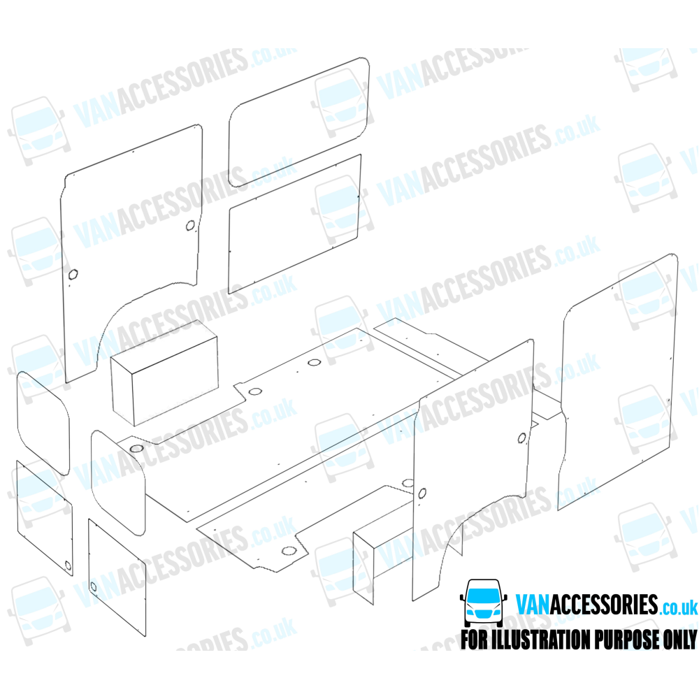 Wisadeck Floor, Wheelboxes with Plywood Sides and Door Panels