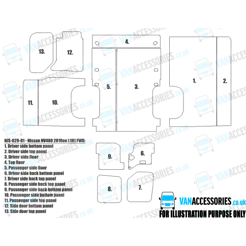 Wisadeck Floor, Wheelboxes with Plywood Sides and Door Panels